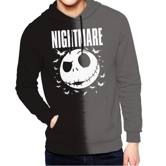 Nightmare Before Christmas Sweatshirt XL NEW Disney Black Tie Dye Hooded Men - Picture 1 of 6